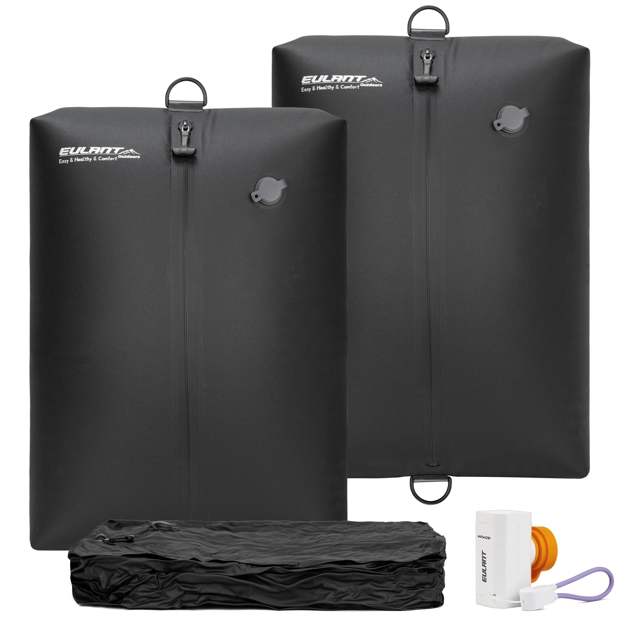 EULANT Bolsas de Vacío Profesionales para Viajes con Bomba, Bolsa de Compresión Reutilizable para Maletas/Mochila, Impermeable Bolsas de Vacio para Ropa con Cremallera Hermética IPX8