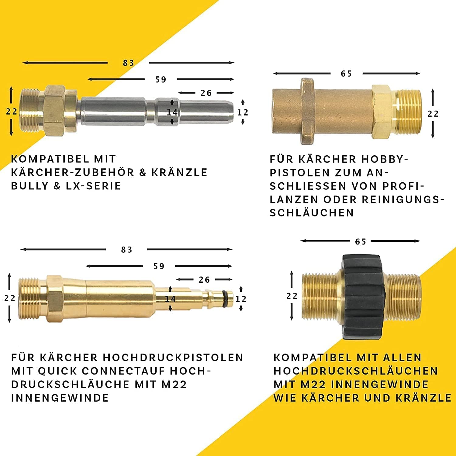 M&M Smartek boquilla limpieza compatible con KEW/Nilfisk, alta presión | Boquilla de limpieza en acero inox/latón para tuberías; comprobar rosca, calibre, presión y equipo antes de comprar.