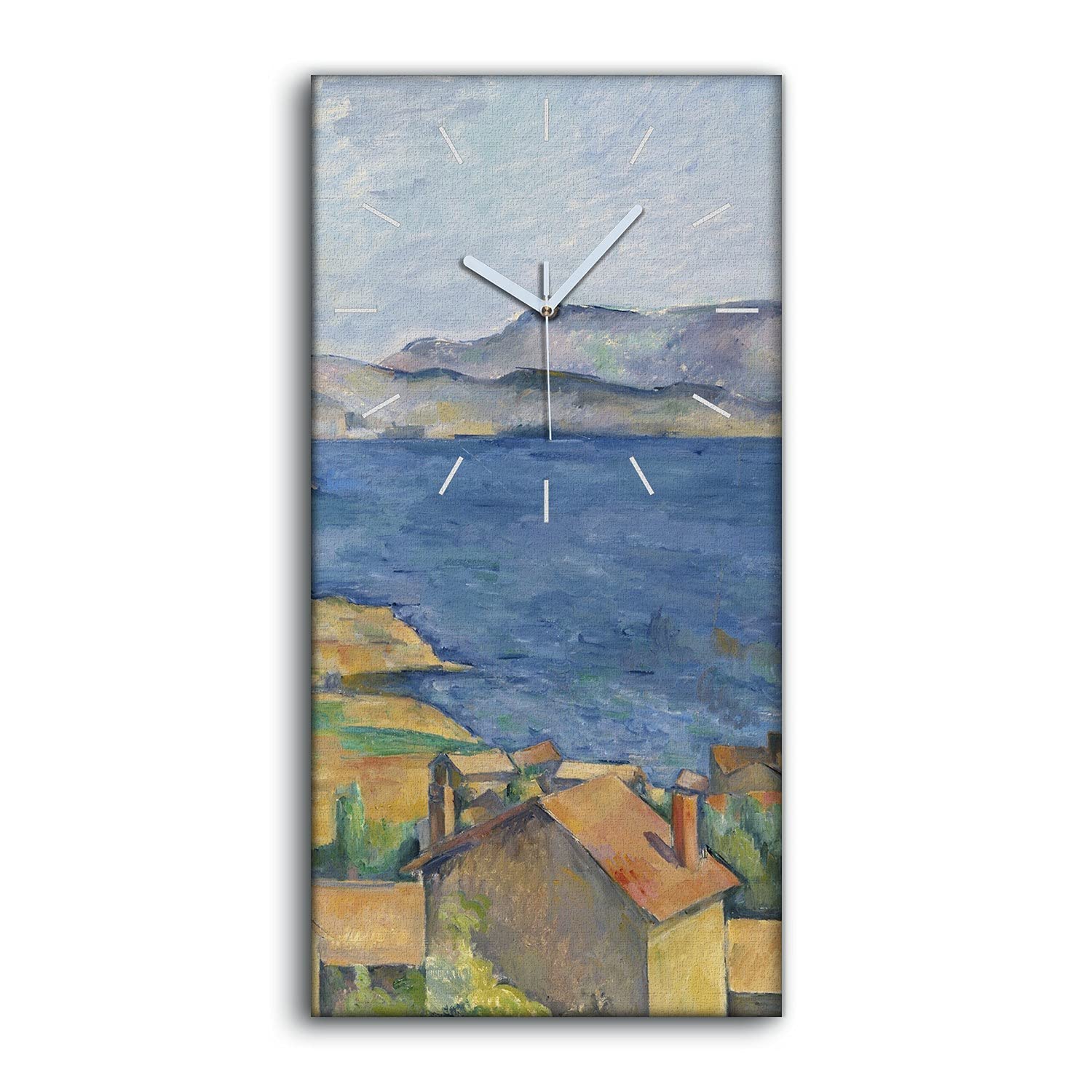 Horloge sur Toile Marseille 30x60cm pour dormir sans tic-tac la nuit