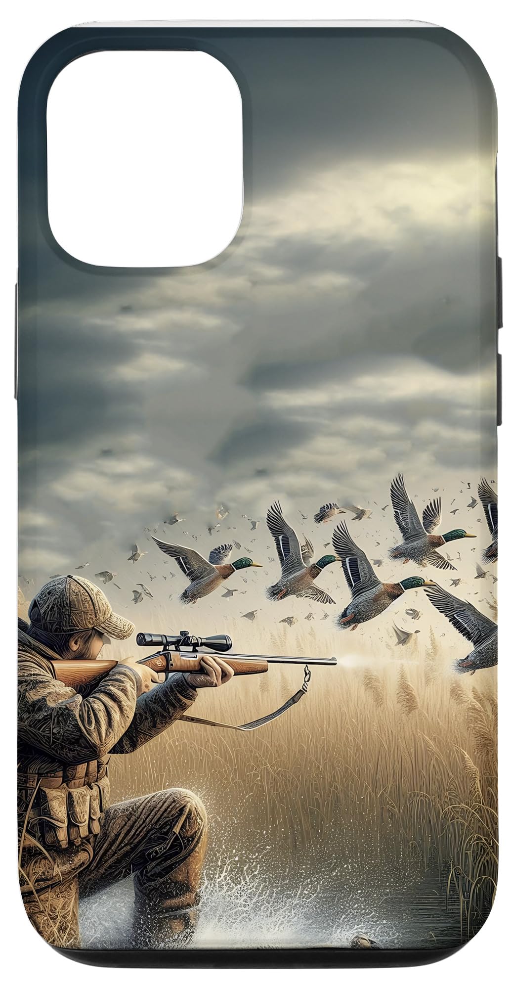 iPhone 14 Duck Hunter Men Illustration Hunting Case