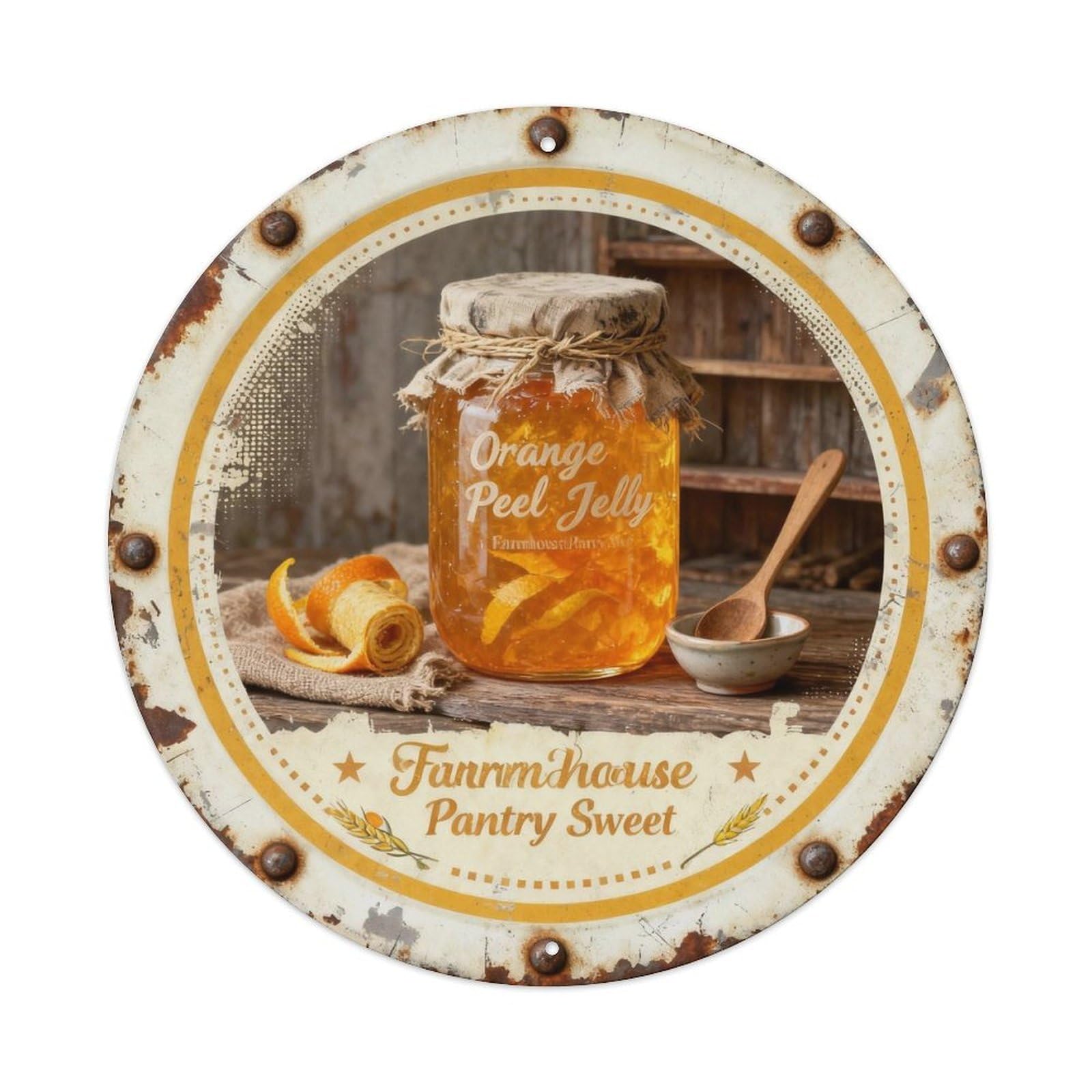 Orange Peel Jelly Metal Tin Sign Plaque