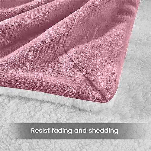 Miniatura 6 de MOONLIGHT20015 Mantas Sherpa tamaño Queen  Mantas gruesas y cálidas para invierno, reversible, color morado, mullida, suave, tamaño Queen para cama