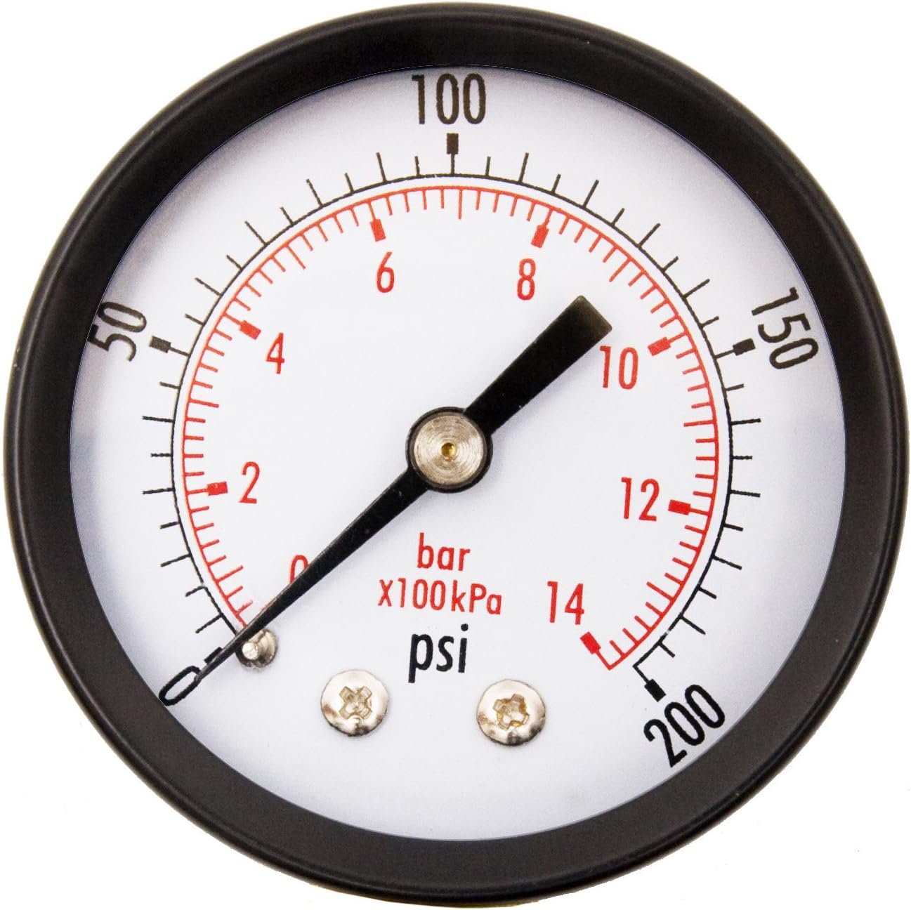 gauge New Air Pressure Gauge for air Compressor WOG Water Oil Gas 2" Dial Center Back Mount 1/4" npt 0-200