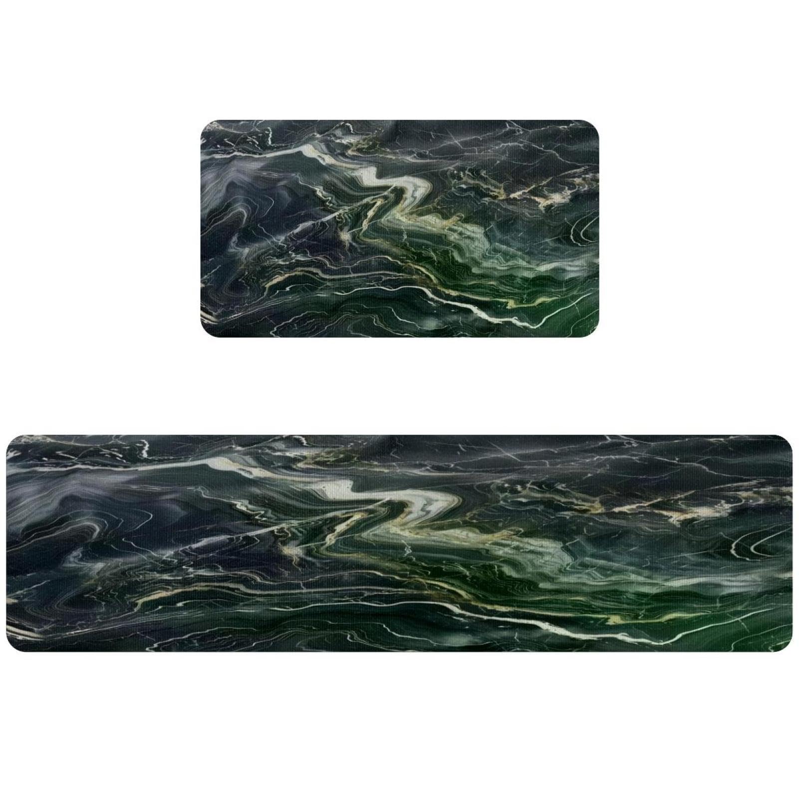 Tapete de cocina lavable VAPOKF con texturas de mármol gris y verde