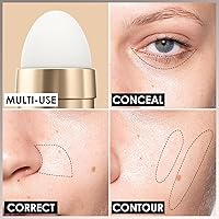 Vista 7 de FOCALLURE FIX CORRECTOR Corrector - Corrector de maquillaje de cobertura completa, corrector de color para ojeras, incluye aplicador reemplazable