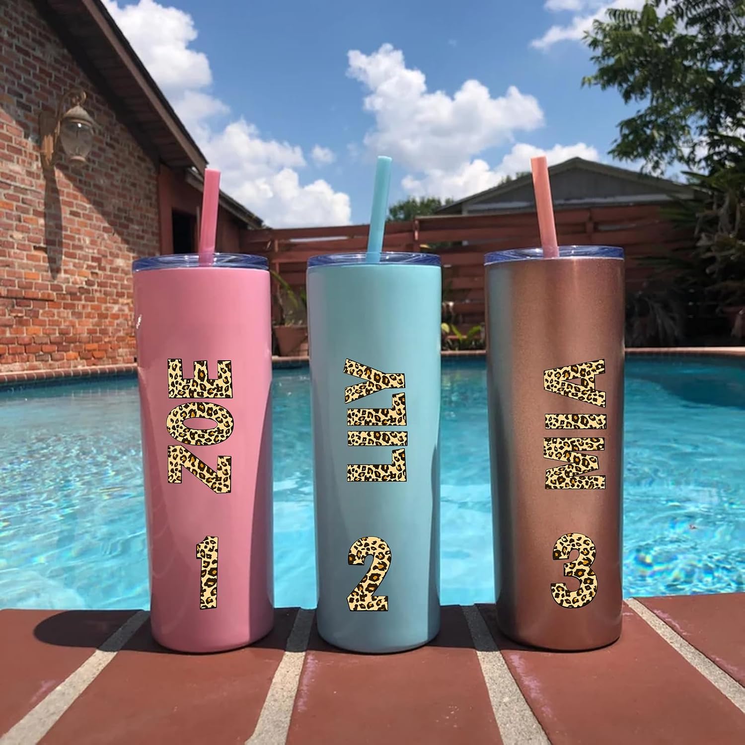 216 Pieces 6 Sheets Leopard Print Letter Stickers and Number Stickers