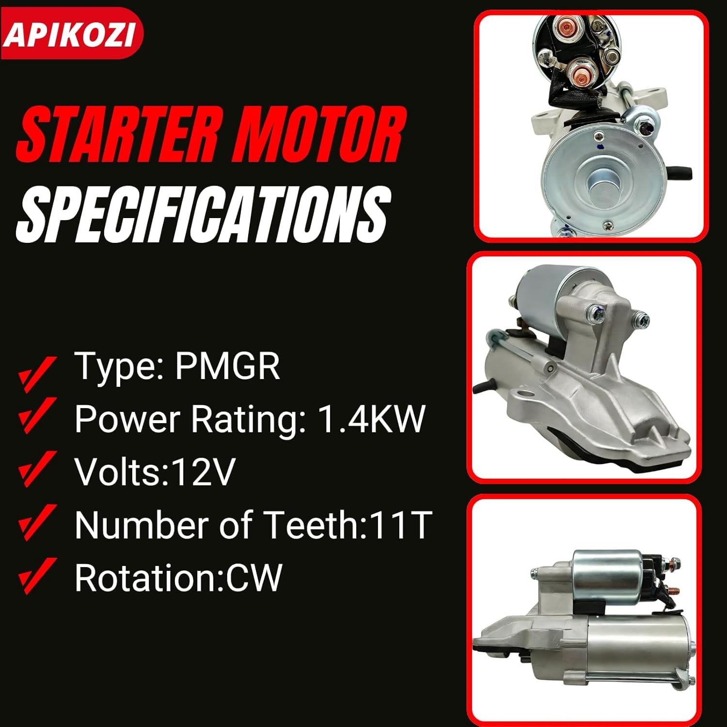 6674 New Starter Motor Fits for Escape 2005-2008 2.3L 2009-2010 2.5L Focus 2003-2007 2.3L 2005-2010 Transit Connect 2010-2012 for Mazda Tribute 2005-2006 2008 2.3L 09-10 2.5L, 6674N