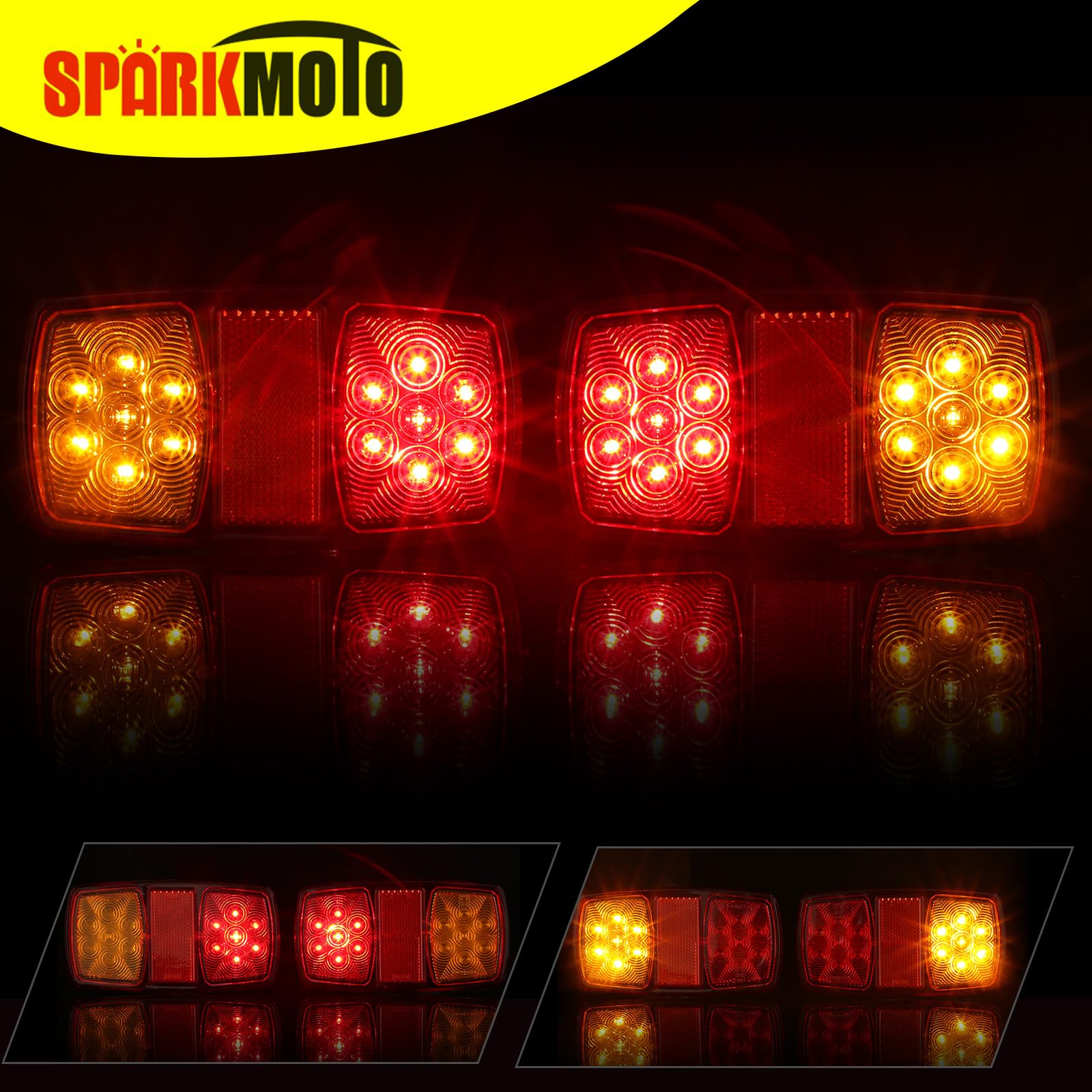 2 x LED Fanali Posteriori Rimorchio impermeabile,12V fari led rimorchio agricolo,fanale posteriori trattore,IP67 impermeabile,ECE Omologazione