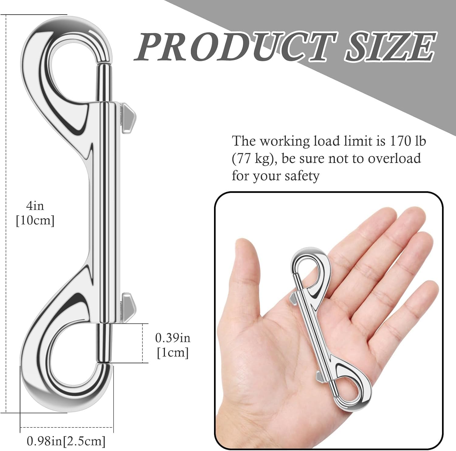 ERKOON Ganci a scatto a doppia estremità da 10,2 cm, clip in lega di zinco