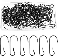 Vista 8 de Hotop 240 piezas de ganchos para adornos de Navidad, ganchos negros para adornos, ganchos de alambre de metal doblables para colgar con caja