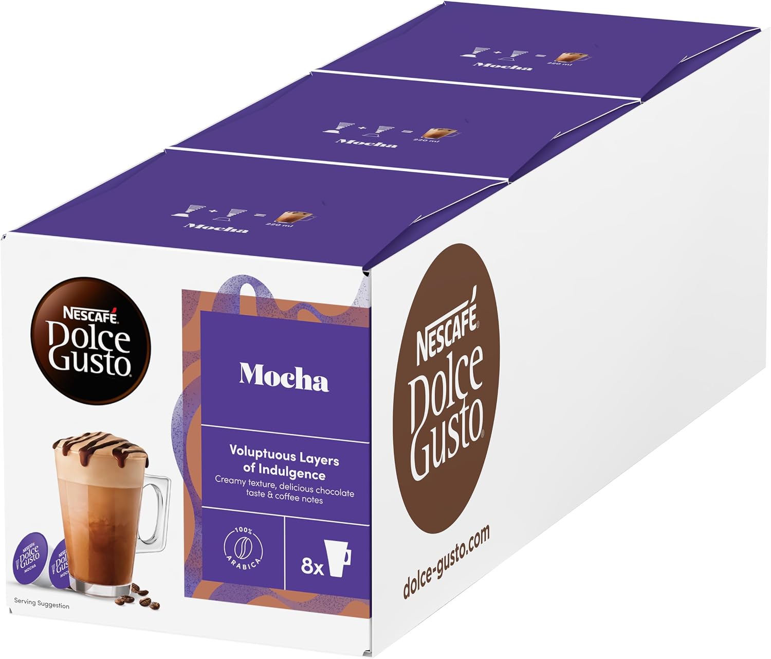 Nescafé Dolce Gusto Mocha Coffee Pods 16 Pods | Multipack of 3