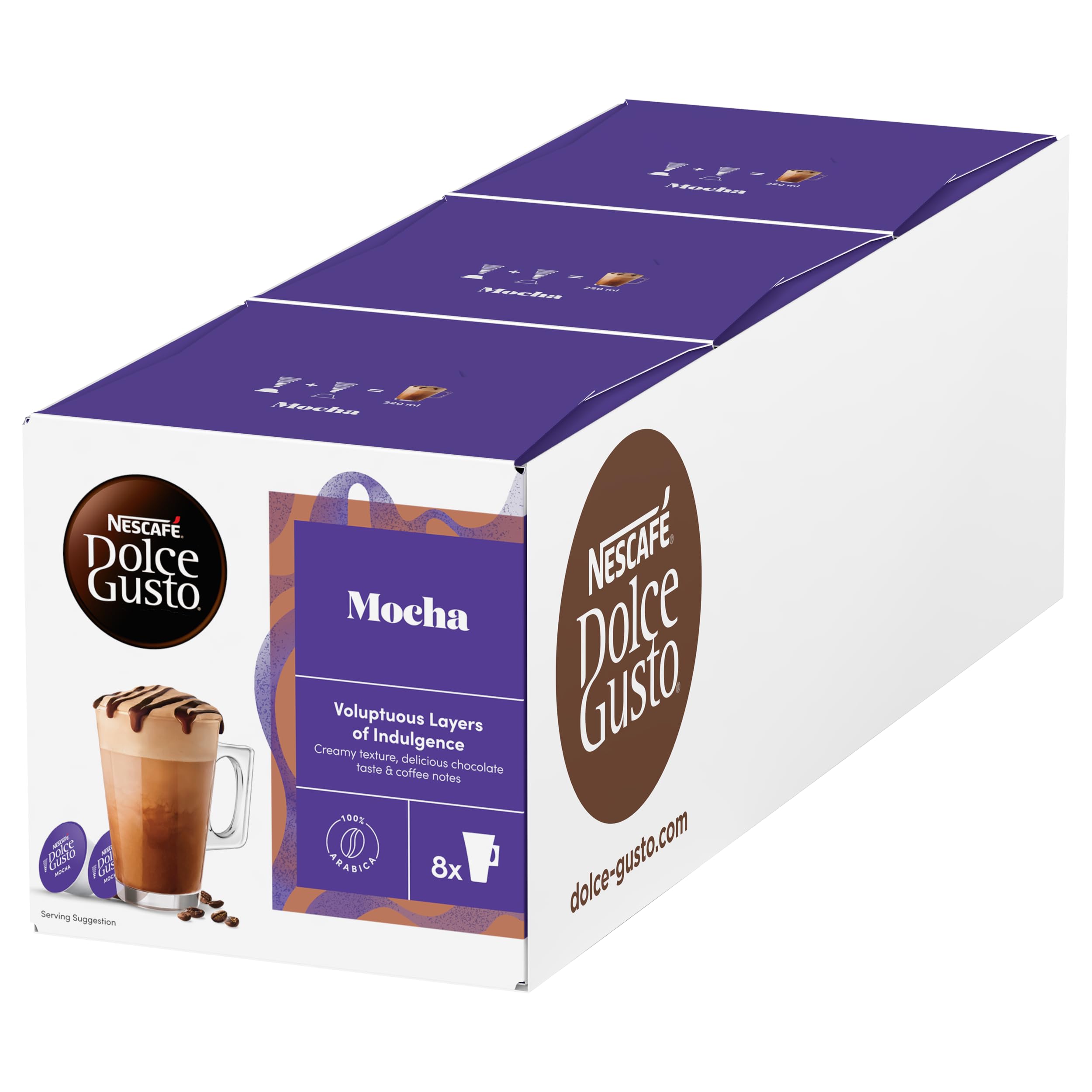 NESCAFÉ DOLCE GUSTO | Mocha | 16 capsules | 3 Packs | 48 Cups