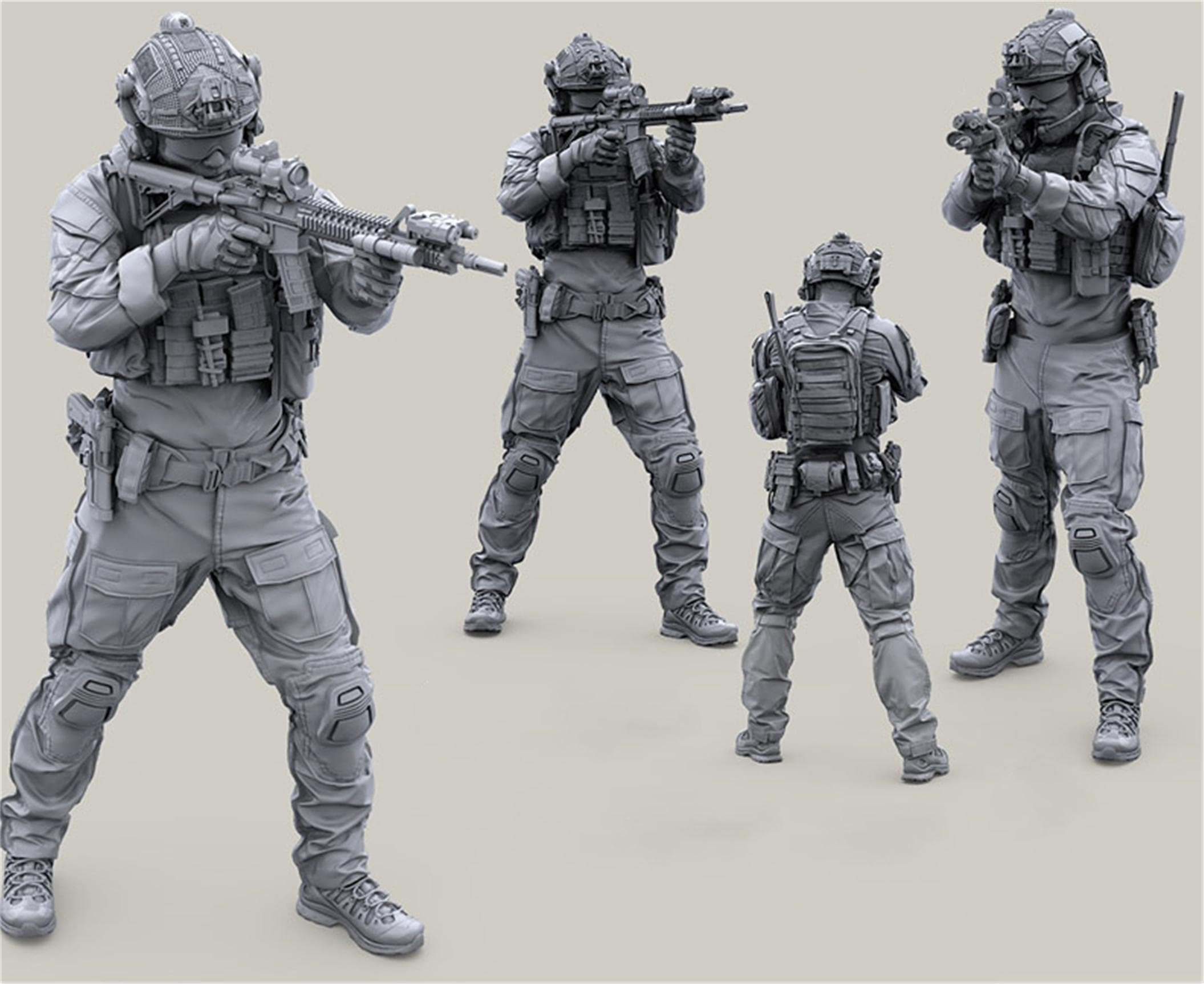 Risjc 1/35 Resin Model Soldier Figure Military Series US Special Forces Commando (6 Personen) Unmontierter, unbemalter Miniaturen-Bausatz