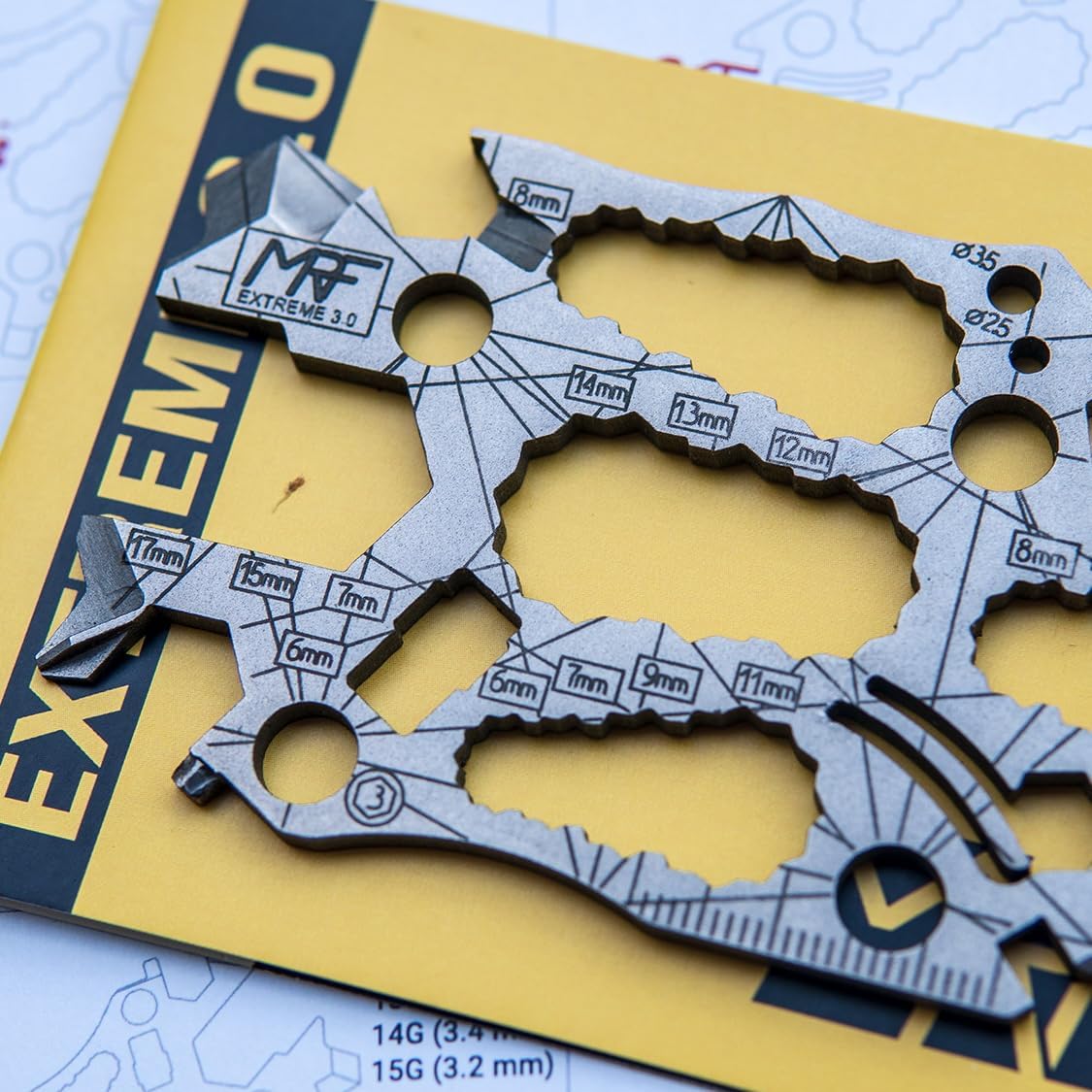 Extreme – 40+ Tools Credit Card Multitool – Titanium Wallet Multitool with Bottle Opener & Wrench Set – Heavy-Duty EDC Pocket Tool, TSA Approved