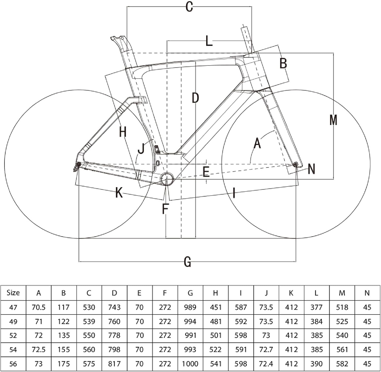 47cm 49cm 52cm 54cm 56cm Road Bike Frameset 700C Carbon Quick Release Frame 100/142mm Disc Brake Carbon Fiber Tapered Fork(52cm)
