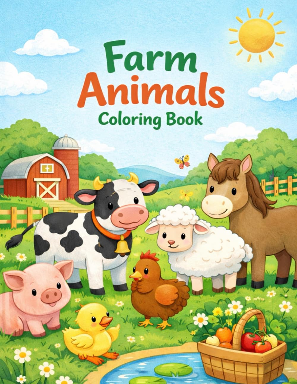 Farm Animals Coloring Book for Kids: Simple & Fun Coloring Pages for Ages 3–7 (Dream Weaver Coloring Series for Kids Ages 3–7)