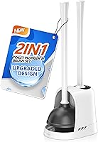 Vista 11 de Juego de émbolo y cepillo de inodoro, cepillo de cuenco y émbolo de inodoro resistente con soporte ventilado, combo de cepillo de inodoro 2 en 1