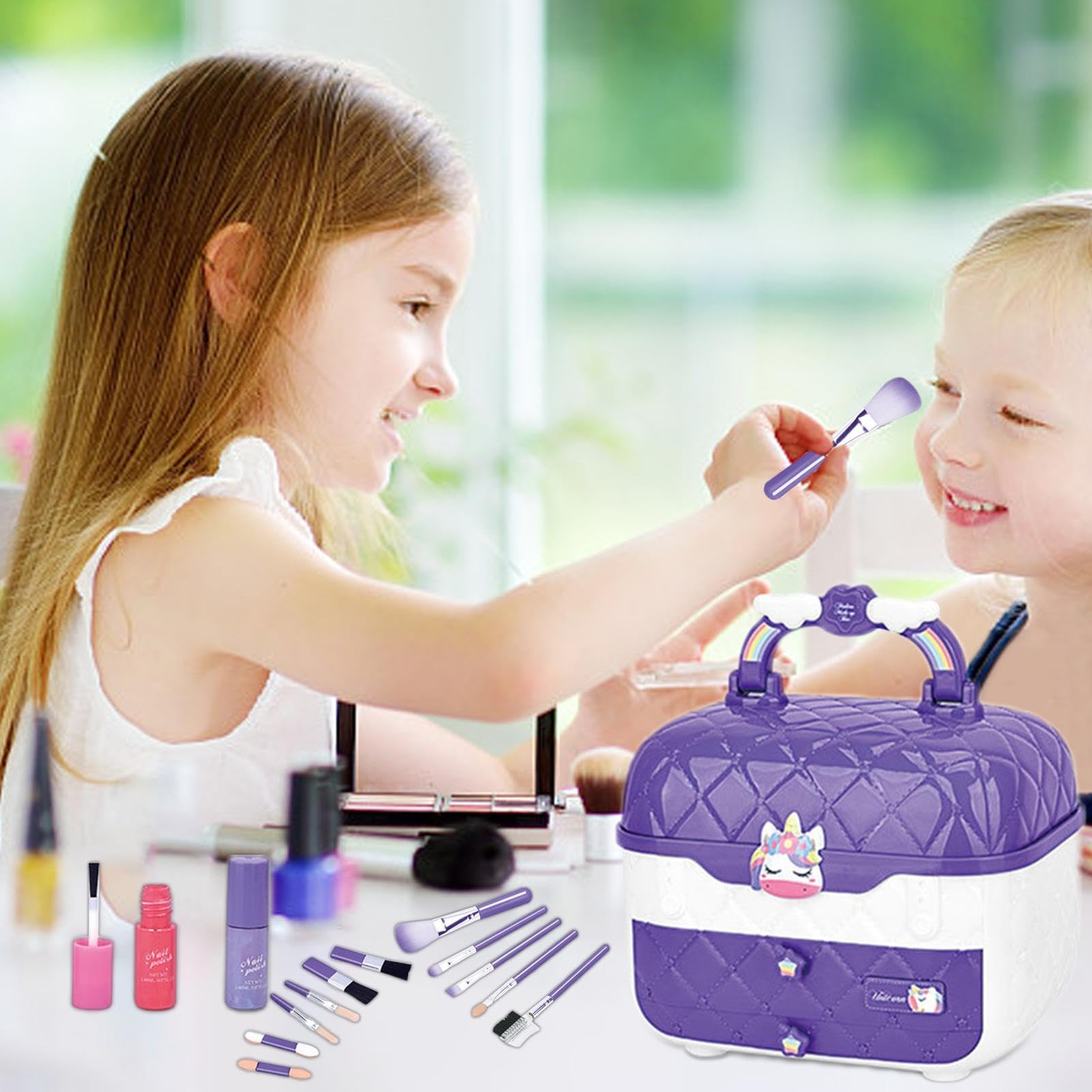 I bambini giocano a truccarsi, truccarsi con i giocattoli Kit giocattolo | Giochi finti Kit trucco per bambini con specchi, di vestire la principessa, giocattolo di
