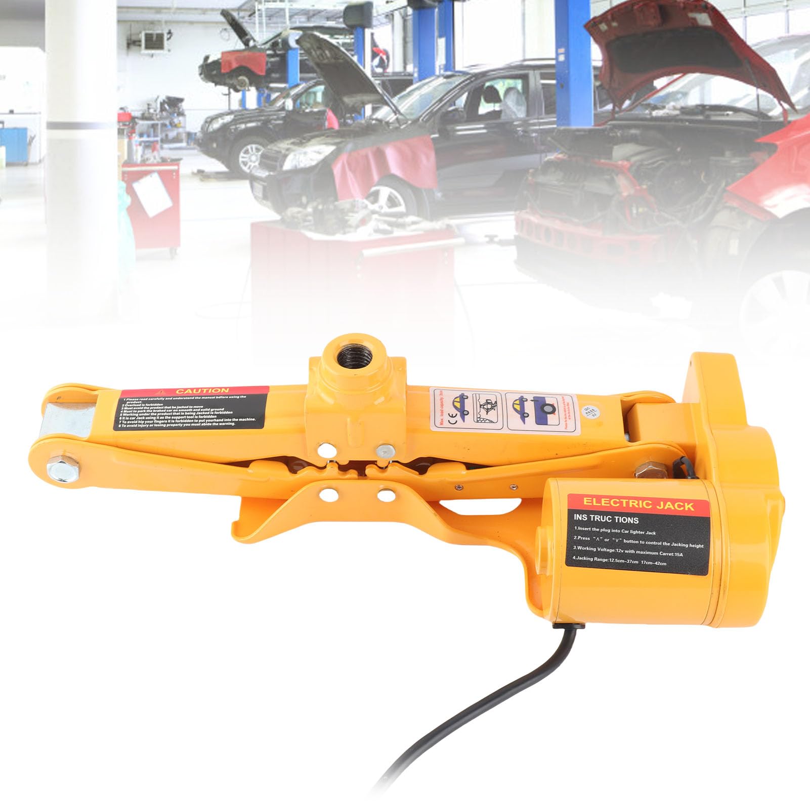 Cocoarm Elektryczny Podnośnik Samochodowy 3Ton 12V DC, Kompaktowe Urządzenie Podnoszące z Przyciskiem do Awaryjnej Wymiany Opon, Odpowiednie do SUV-ów i Samochodów Dostawczych