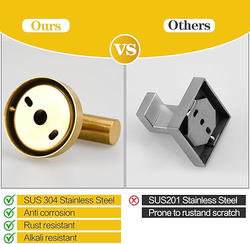 Miniatura 5 de Ganchos para toallas, paquete de 248 ganchos para bata, gancho para abrigo de baño montado en la pared, ganchos de baño de acero inoxidable SUS304,