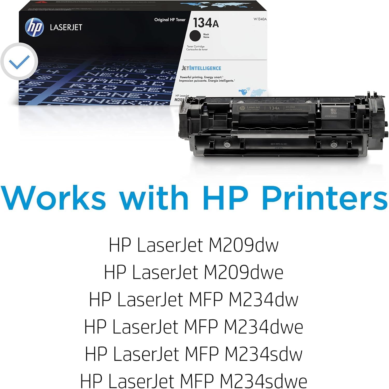 HP 134A Black Toner Cartridge 2-Pack | Original Cartridge | Compatible LaserJet M209 Series, LaserJet MFP M234 Series | W1340A | Each Cartridge Prints up to 1,100 Pages