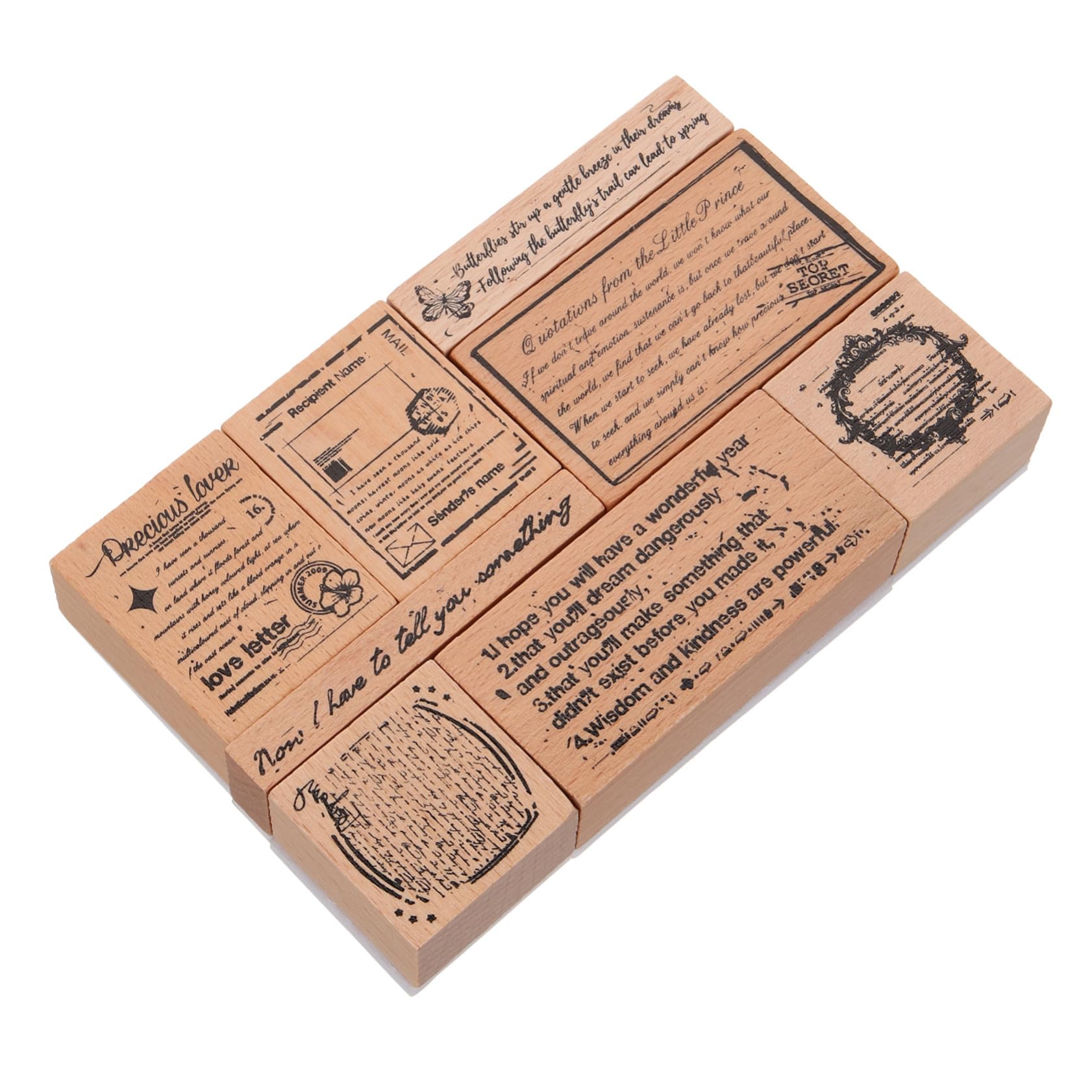 Lurrose 40stücke Teiliges Holzstempel Scrapbooking Delicate Diary Stempel Für Karten Und Kreative Projekte Langlebig Und Handlich Für Bastelarbeiten Verschönerung Von Tagebüchern