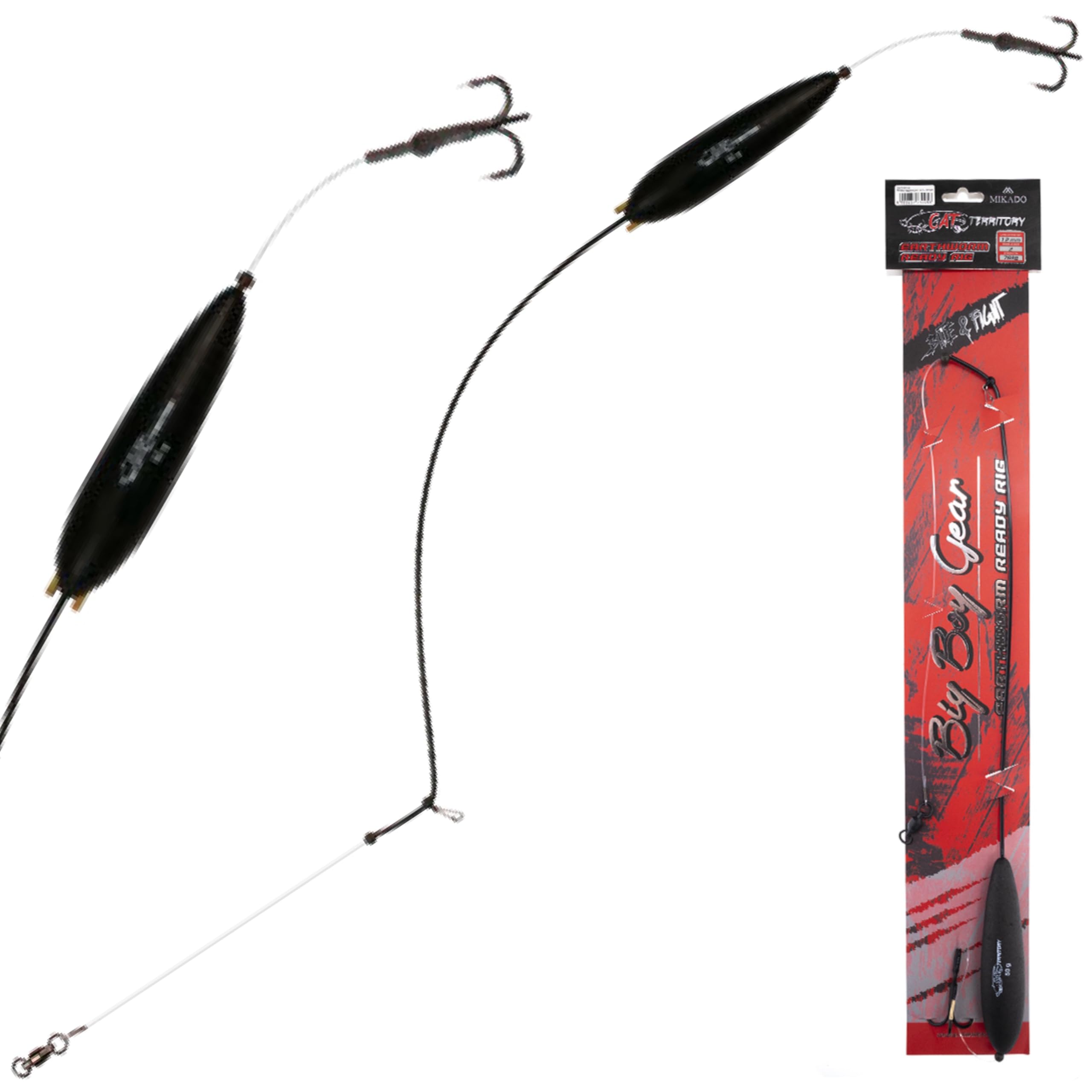 Mikado, setale per siluro, Montaggio a Pioggia Worm Rig, Diametro 1,2 mm/78 kg/U-Pose 50 g