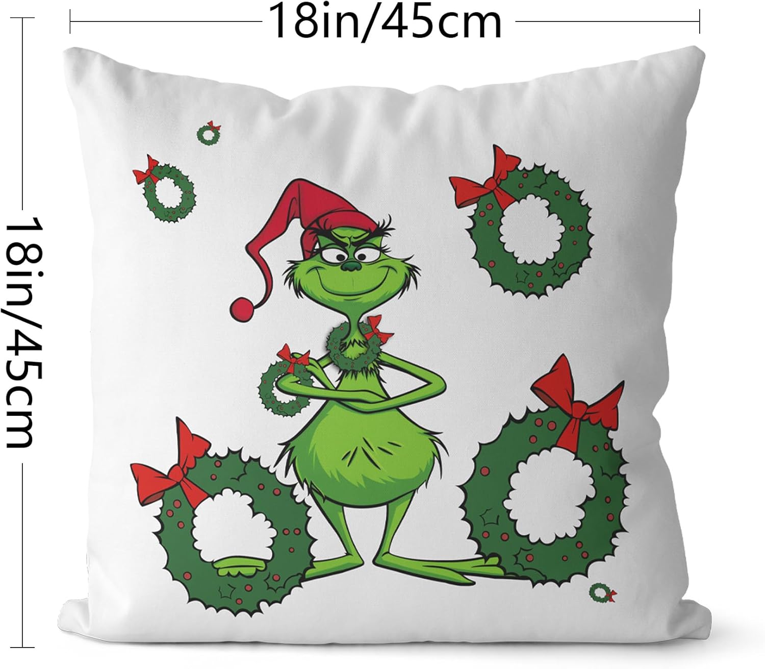 SUNWISHA Christmas Pillow Covers Set of 4-18x18 Red Xmas Decorations for Farmhouse Party - Weird Animals Patterned Cushion Cases for Winter Indoor/Outdoor Holiday Decor - Ideal Gift