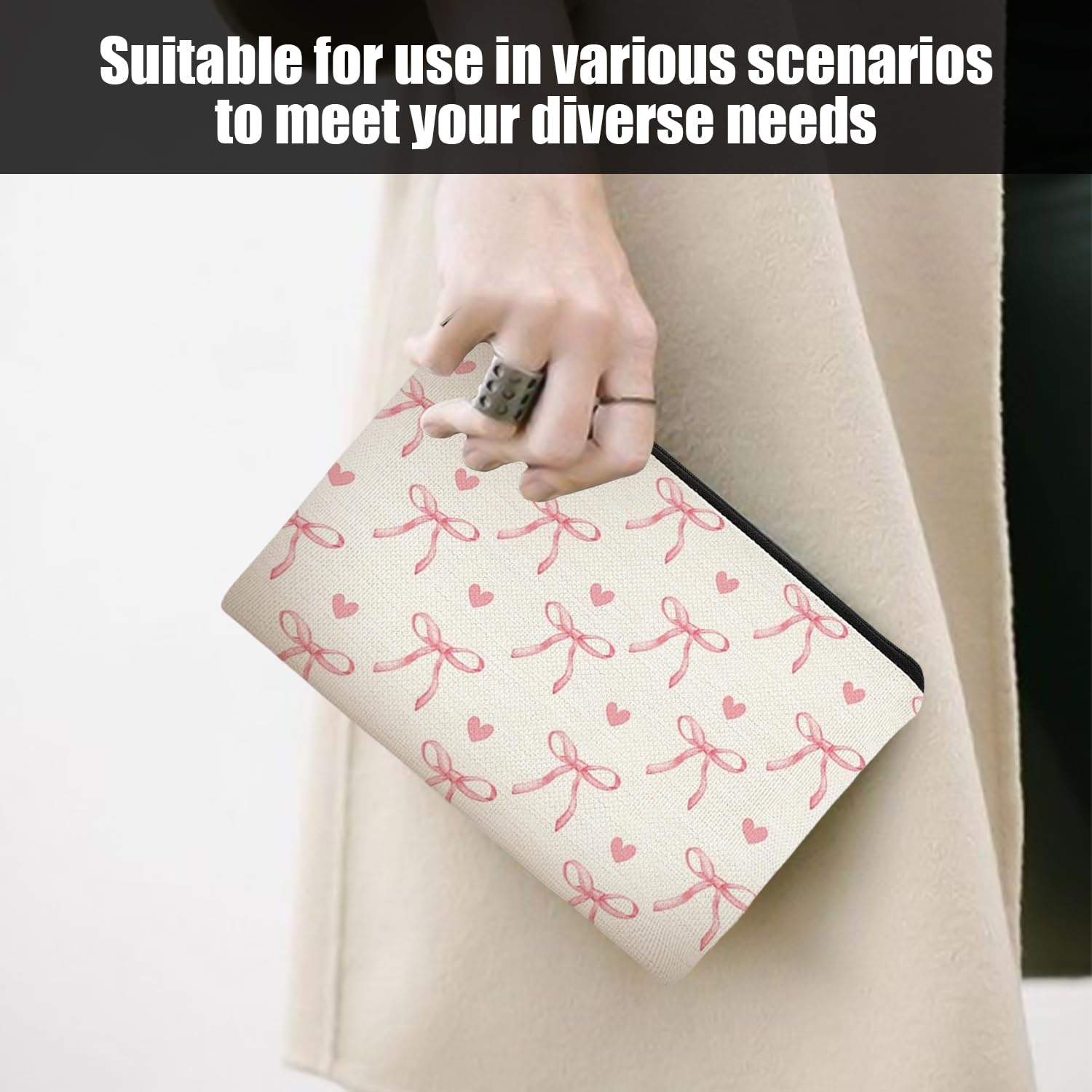 Sacchetto Cosmetico 2 Pezzi, Sacchetto Di Immagazzinaggio Di Stile Del College Di Modo, Astuccio Per Studenti Di Grande Capacità, Borsa Da Toilette Portatile Da Viaggio.