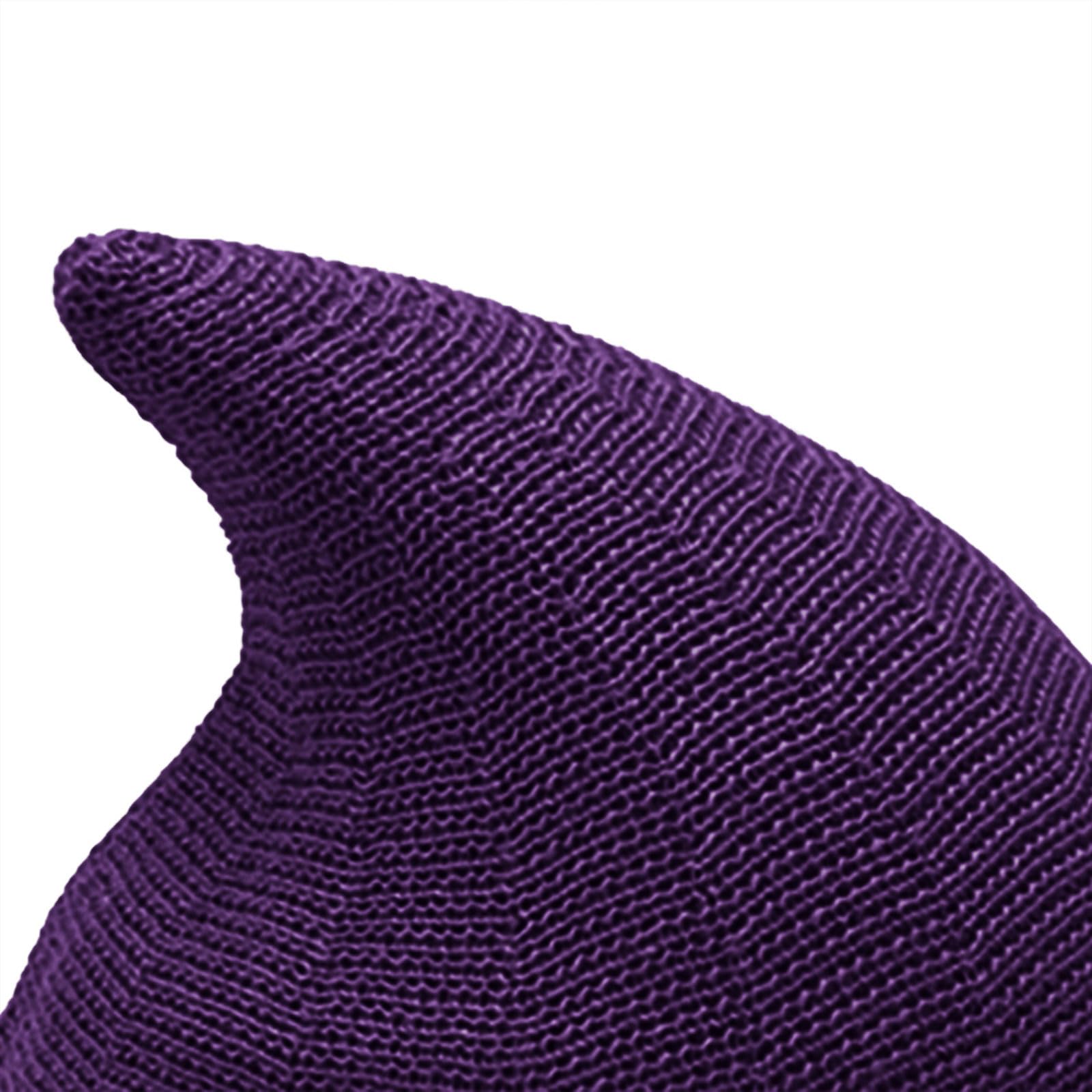 YAMEE Halloween Skull Witch Hat, Wool Knit Wizard Hat for Men & Women, Knitted Cap for Party Costume (Purple, M) - Image 3
