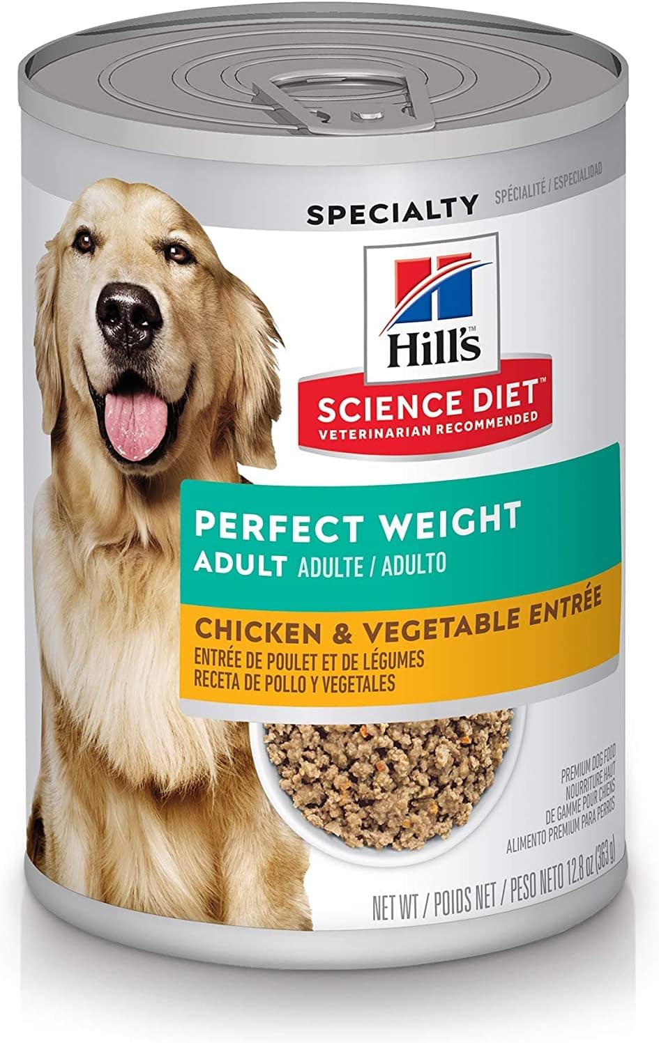 Adult Perfect Weight Wet Dog Food, Chicken & Vegetable, 12.8 oz. Cans, 12-Pack