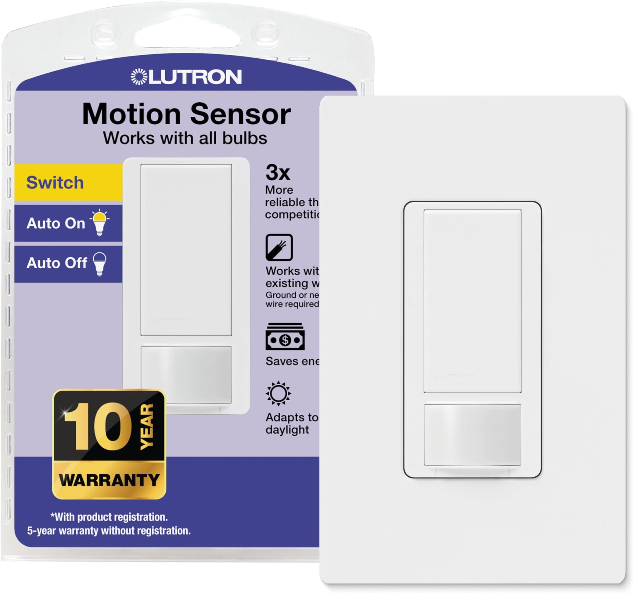 MS-OPS2HW-WH Maestro 2-Amp Occupancy Sensing Switch, White