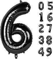 Vista 20 de Globos con números con estampado de vaca, globos de 40 pulgadas del número 0-9 (cero-nueve), globo de vaca para suministros de fiesta de cumpleaños