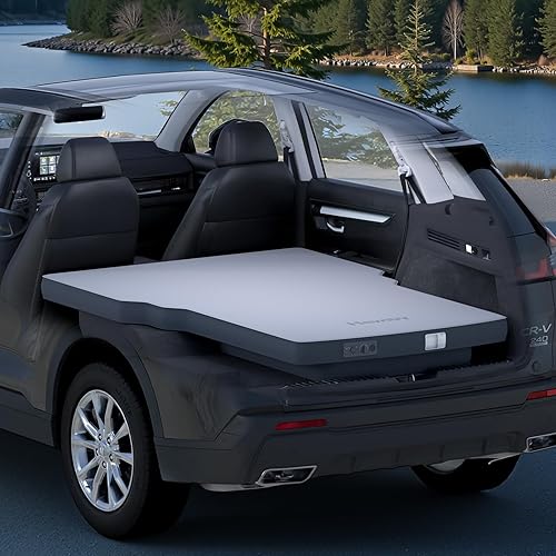 Vista 10 de AutoLevel - Colchón de aire de espuma SUV de 4 pulgadas para Honda CRV, cama de campamento con asiento trasero plano con bomba integrada, diseño
