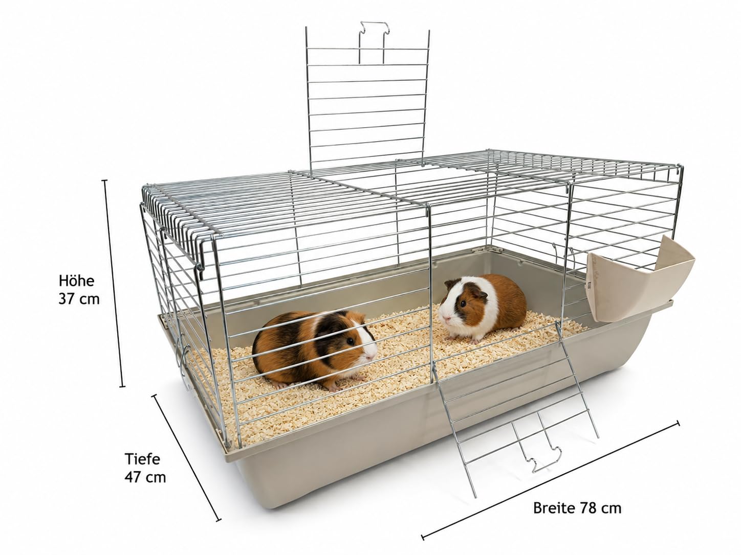 0,80 m Neues Modell Hasenkäfig Nagerkäfig Kaninchenkäfig Käfig Stall Meerschweinchen schwarz
