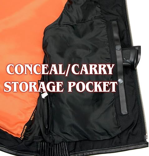 Miniatura 7 de Milwaukee Leather MLM3502 - Chaleco de cuero con cremallera para hombre