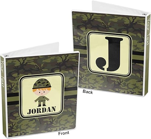 Vista 5 de Carpeta personalizada de 3 anillas de camuflaje verde - 1 pulgada