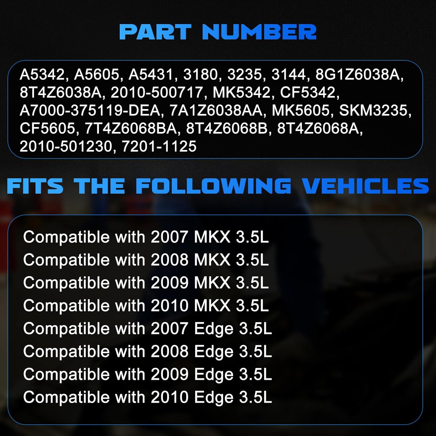 Engine Motor and Transmission Mount Kit 3Pcs Compatible with 2007 2008 2009 2010 MKX 3.5L, with 2007 2008 2009 2010 Edge 3.5L Replace # A5342, A5605, A5431, 3180, 3235, 3144, 8G1Z6038A