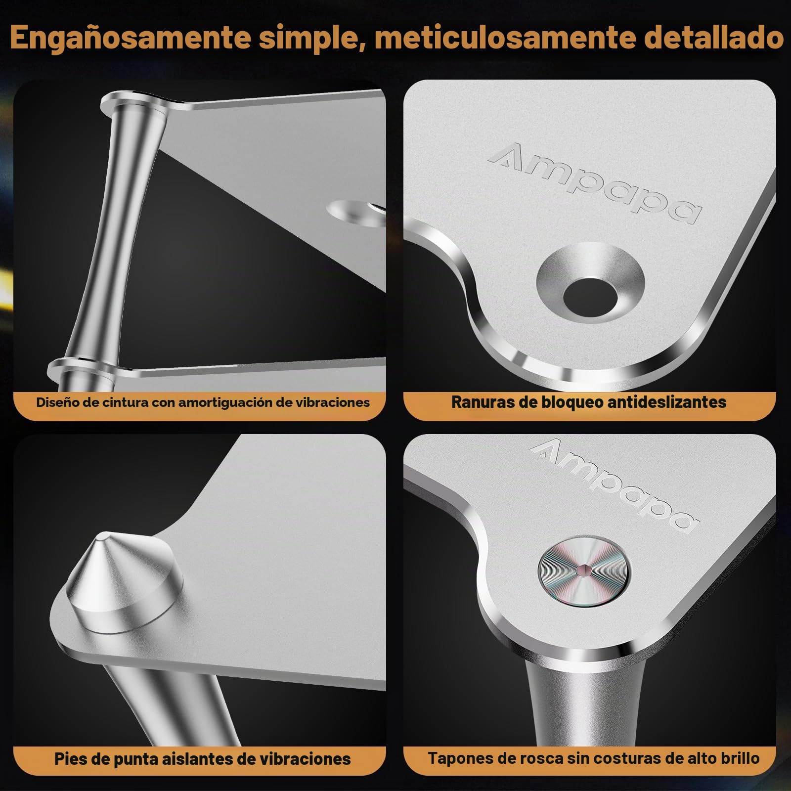 BK1 - Soporte de escritorio de aluminio para amplificador A1/D1/Q1, DAC