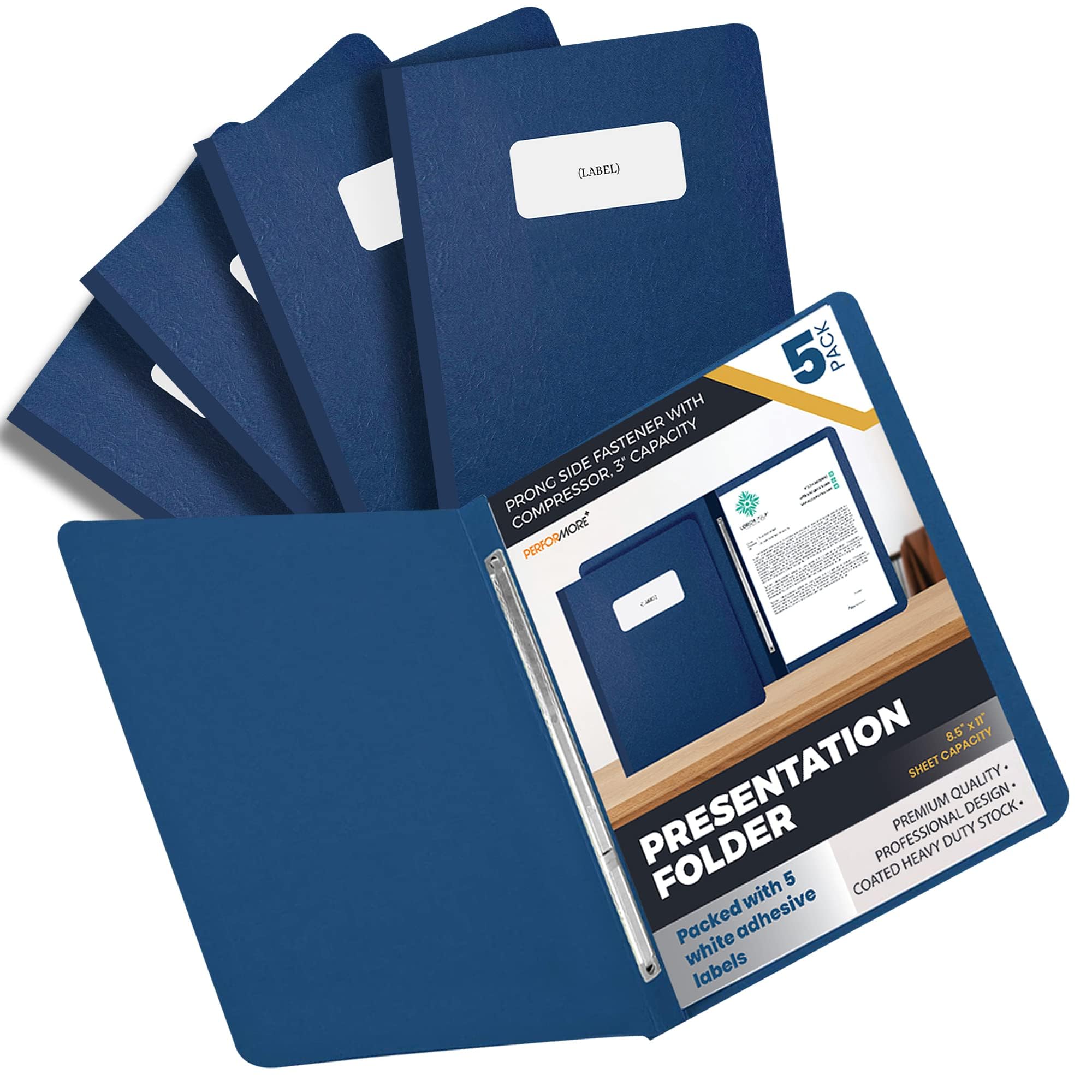Amazon.com : 5 Pack of 8.5 ”x11” Pressboard Presentation Binder