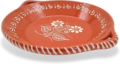 Miniatura 5 de Plato llano de cerámica portuguesa de terracota y arcilla - Juego de 4 platos hechos en Portugal