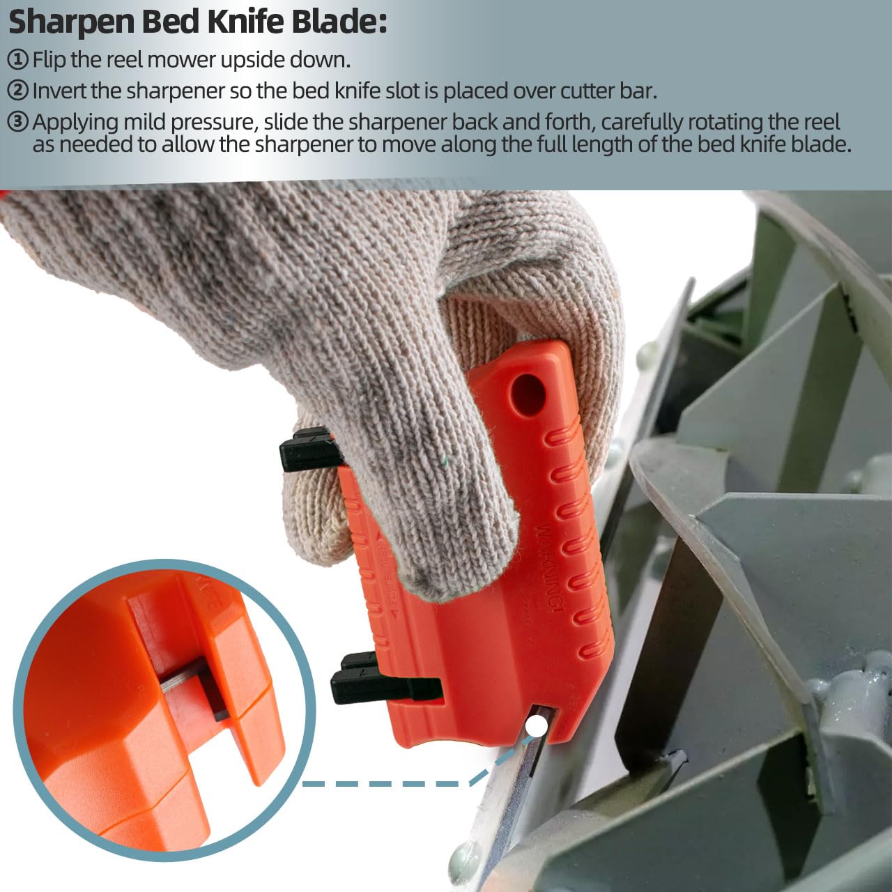 Afilador de cortacésped para cortacésped American Scotts Reel – Herramienta de afilado manual de hoja para cortacésped estadounidenses, grandes estados, Earthwise con carrete manual de empuje