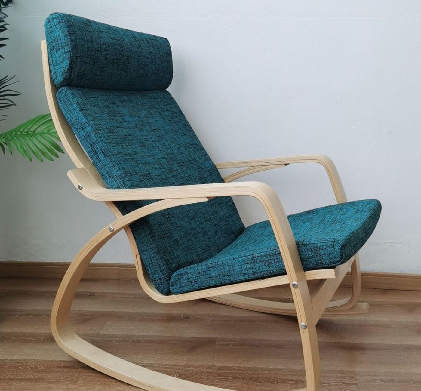 Sostituzione Cuscino Sedia Poang in Cotone, Copertura Poltrona Sfoderabile con Imbottitura Spessa,Emerald Green