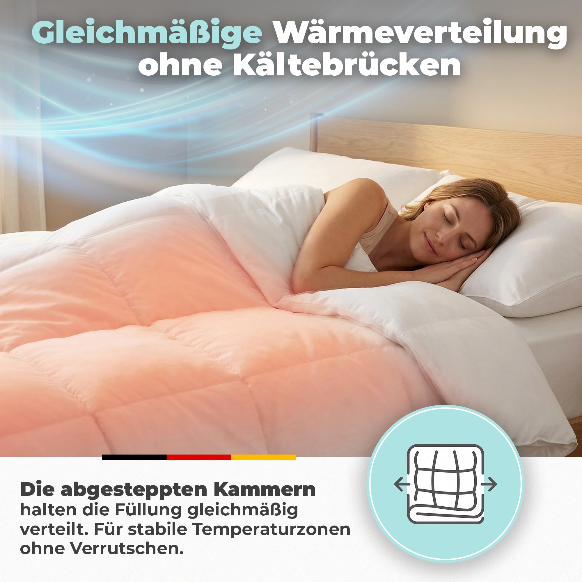 BEFA NATUR Bettdecke Ganzjahr 155x200 cm | Primaloft Bio® - Funktionelle Mikrofaserfüllung | vegane Daunenalternative | 790g Füllgewicht/Stück | Oeko-TEX 100 Klasse 1 | Made in Germany