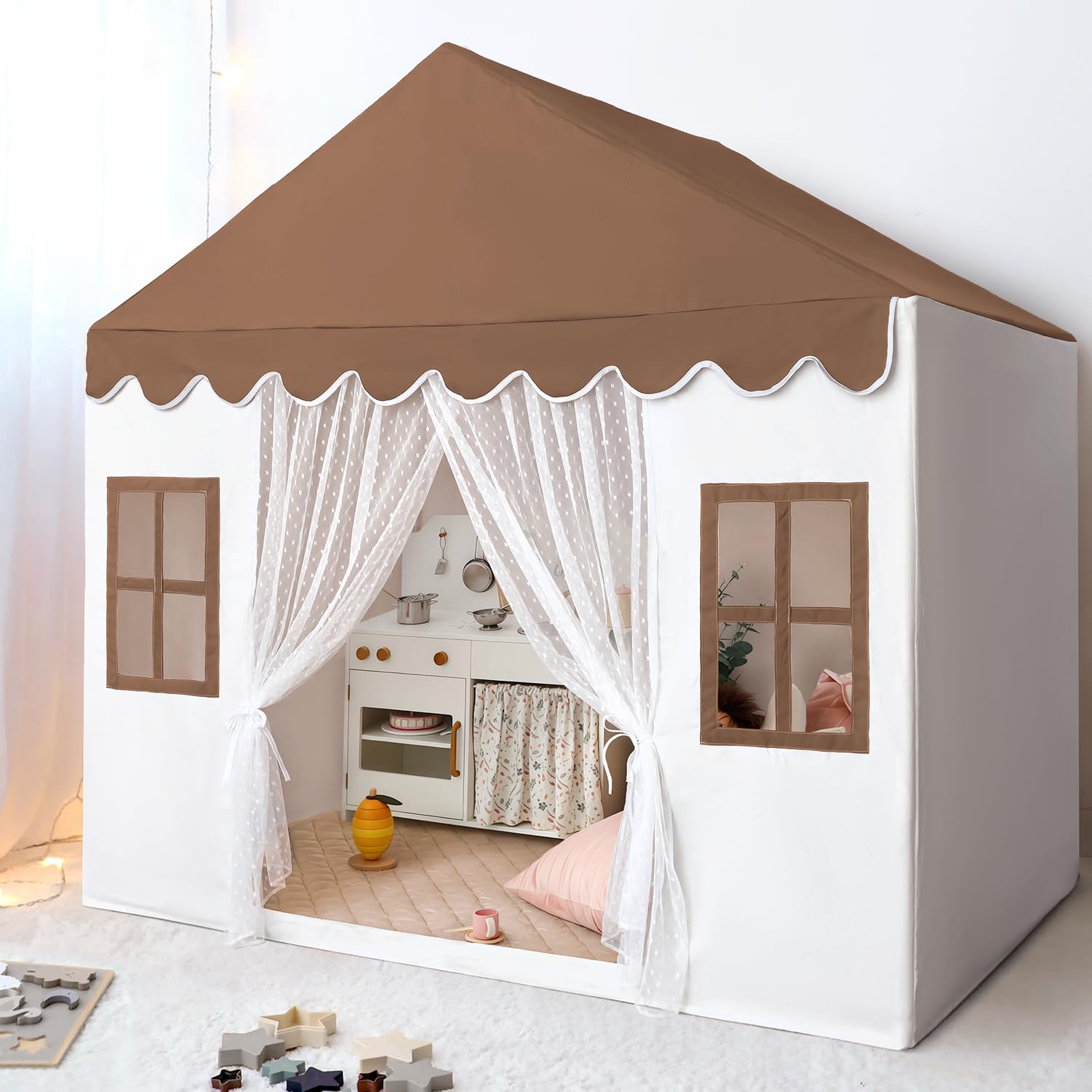 Kids Play Tent with Mat Brown