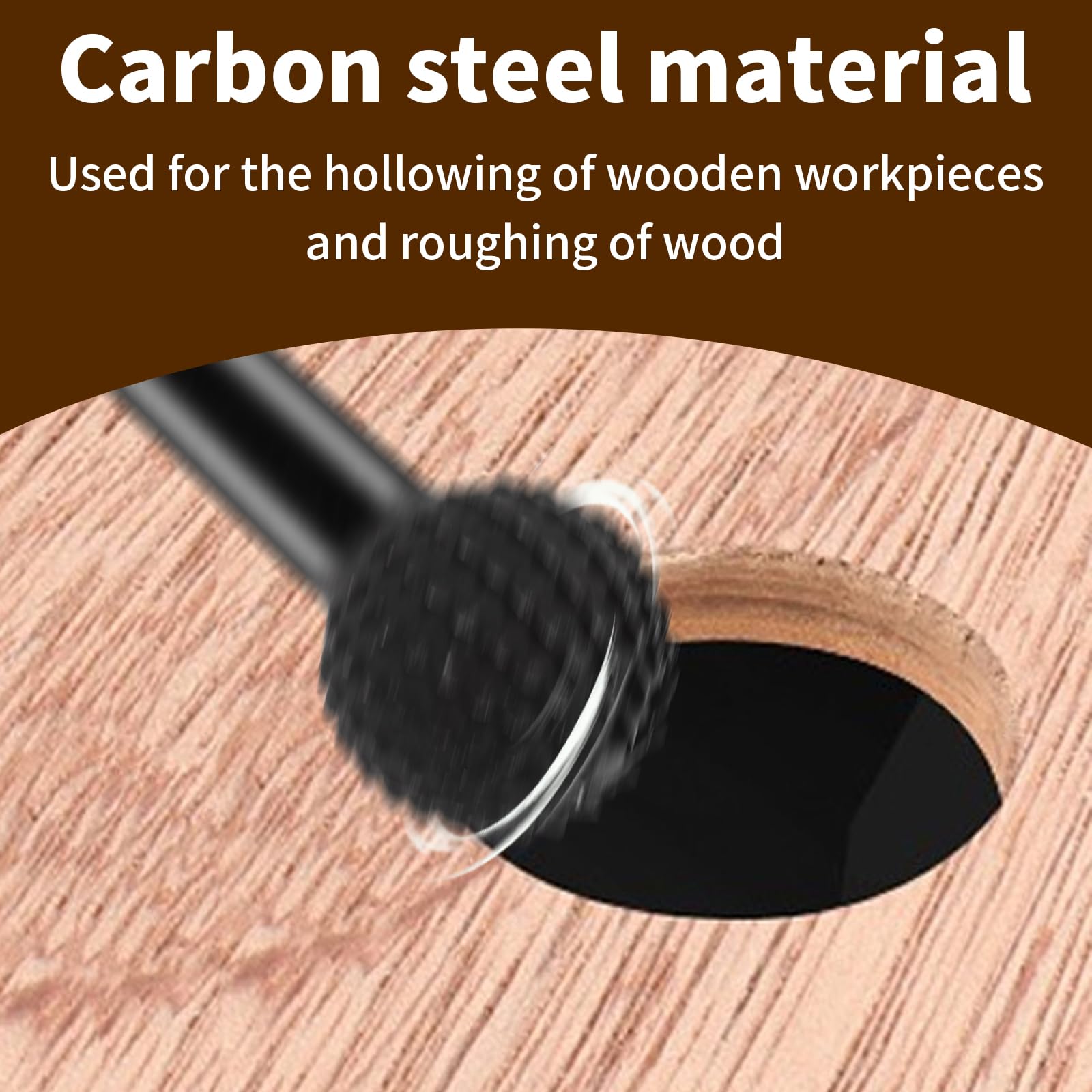 4Pcs Ball Grinding Head Ball Gouge Angle Grinder Attachment Sphere Rotary Burr with 5/8-11 Threads for 4 1/2 and 5 Inch Angle Grinder for Wood Carving Grinding Polishing Engraving