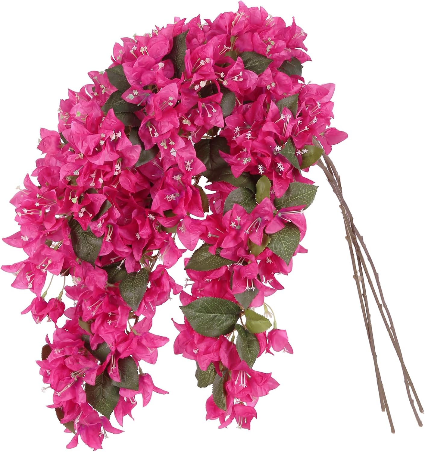 IPOPU 4PCS Bougainvillea Artificial Flowers 42" Long Stem Pink Faux Silk Bougainvillea Flowers Fake Hanging Flower Branches for Wedding Table Centerpieces Home Garden Arch Wall Decorations (Deep Pink) - Image 9