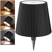 Nulmvic Lampada per Bottiglia LED Ricaricabile – 5200mAh Lampada da Tavolo Senza Fili Dimmerabile 3 Colori – IP54 Impermeabile Comando a Tocco per Interno Esterno Famiglia Ristorante Bar (Nero)