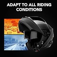 Vista 4 de Sena Outrush R Casco Modular para Motocicleta Bluetooth con Sistema de Intercomunicación (Blanco Brillante, M)