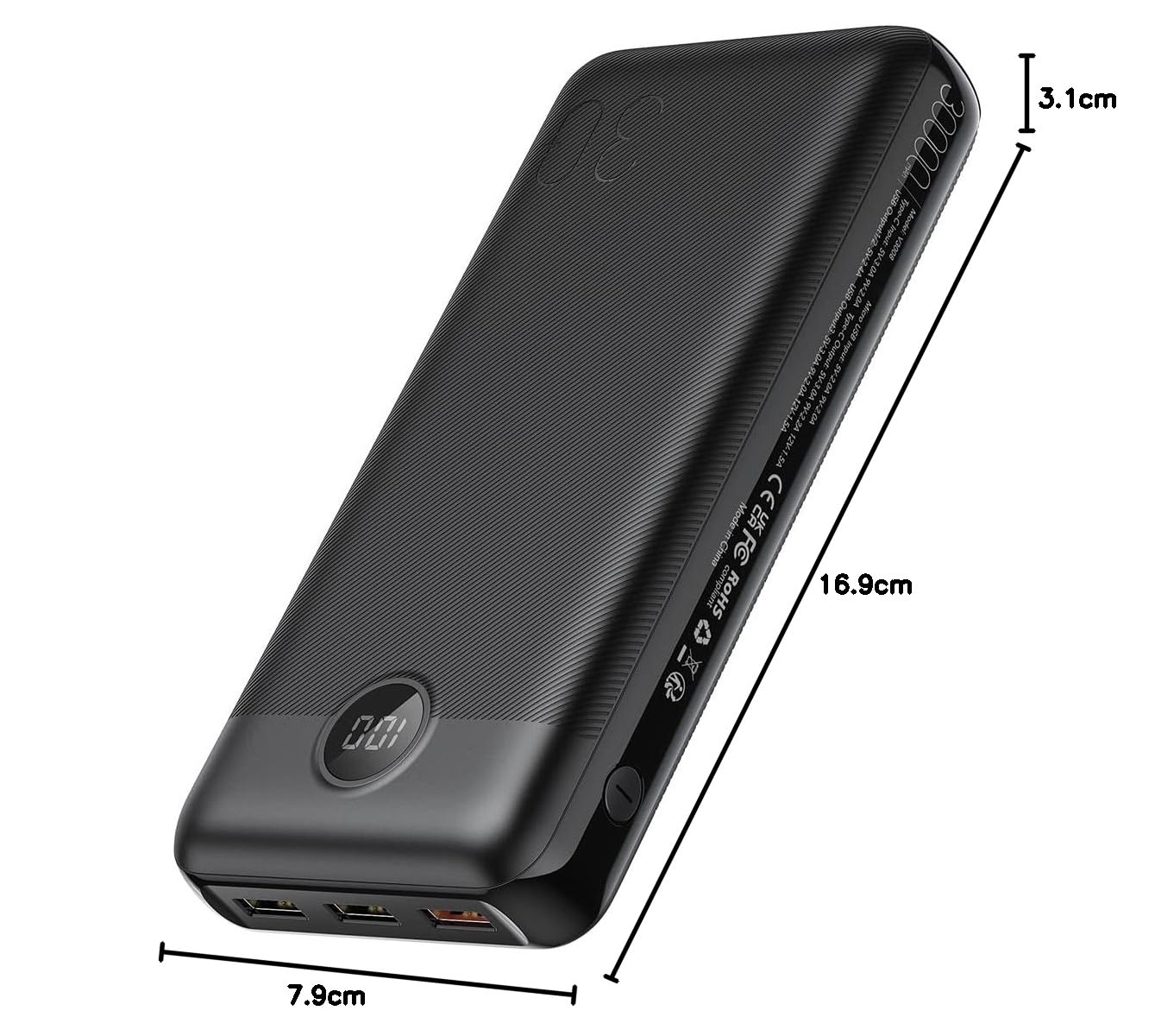 VEGER Batterie Externe 30000mAh Batterie Portable Charge Rapide PD 20W Max Power Bank USB C avec 4 Sorties et 2 Entrées pour iPhone 13 12 Samsung S21 S20 S22 Huawei Xiaomi